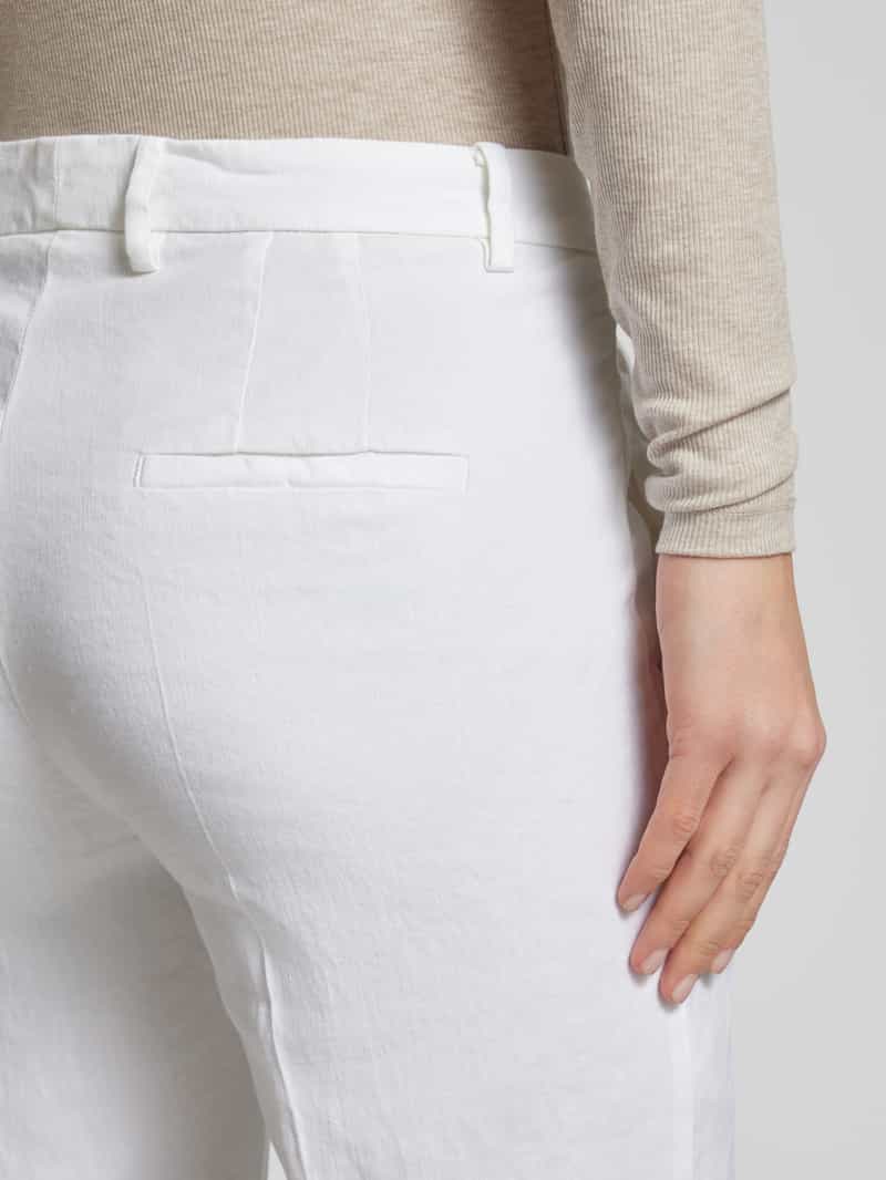 CAMBIO Regular fit linnen broek met verkort model 'KRYSTAL'