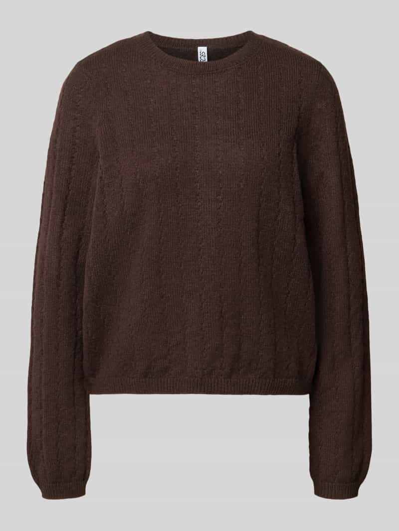 Pieces Regular fit pullover met geribde mouwboordjes model 'ADA'
