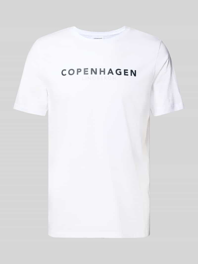 LINDBERGH T-shirt met logo en ronde hals
