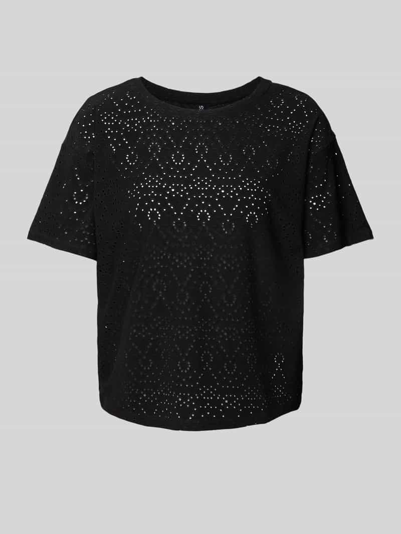 Pieces Regular fit T-shirt met etskanteffect model 'ABBY'