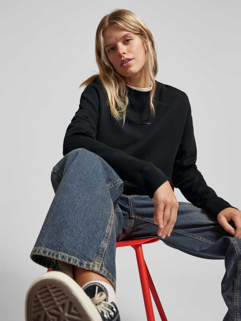 Marc O'Polo DENIM Sweatshirt van wol met labelprint
