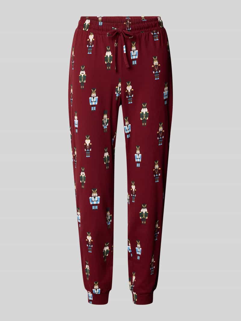 Jake*s Casual Pyjamabroek met elastische band en tunnelkoord