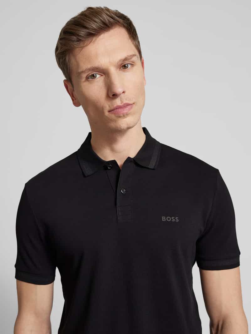 BOSS Green Poloshirt met labeldetail