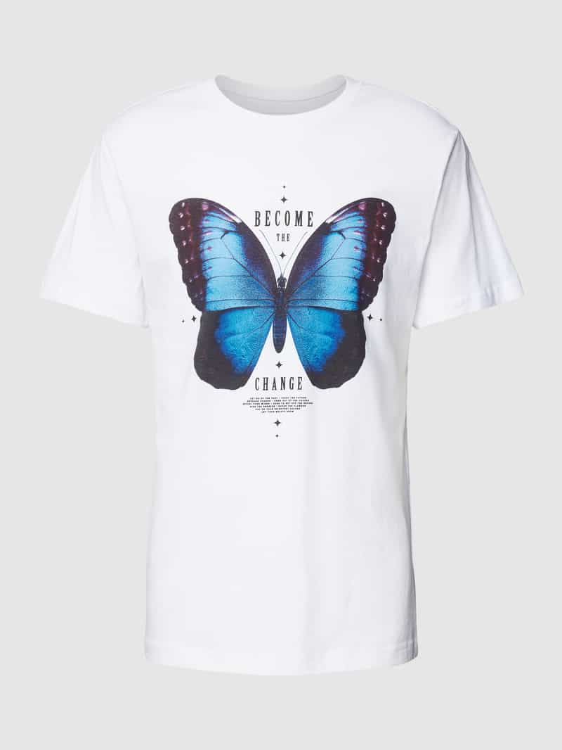 mister tee T-shirt met motiefprint model 'Become the Change'