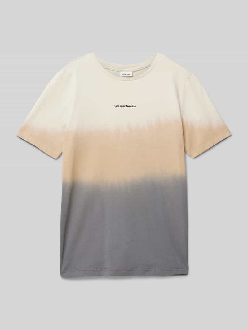 s.Oliver RED LABEL Regular fit T-shirt van puur katoen met rubberen tekstprint