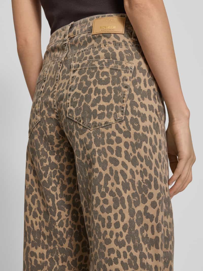MOS MOSH Wide fit jeans met dierenprint model 'Dara Leo Pants'