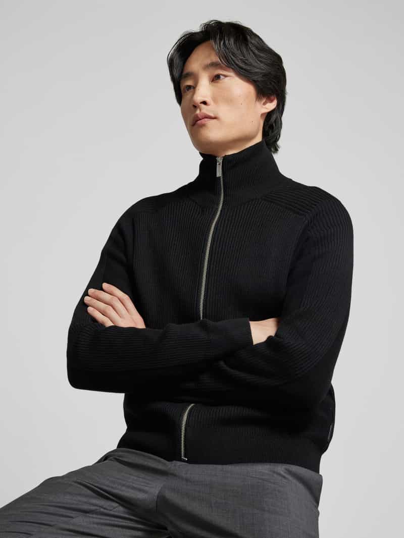 Armani Exchange Gebreid jack met tweewegritssluiting