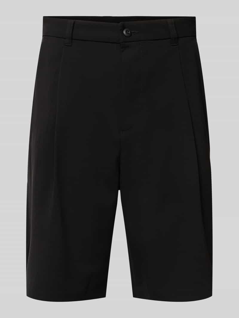 REVIEW Korte tailored fit broek met bandplooien