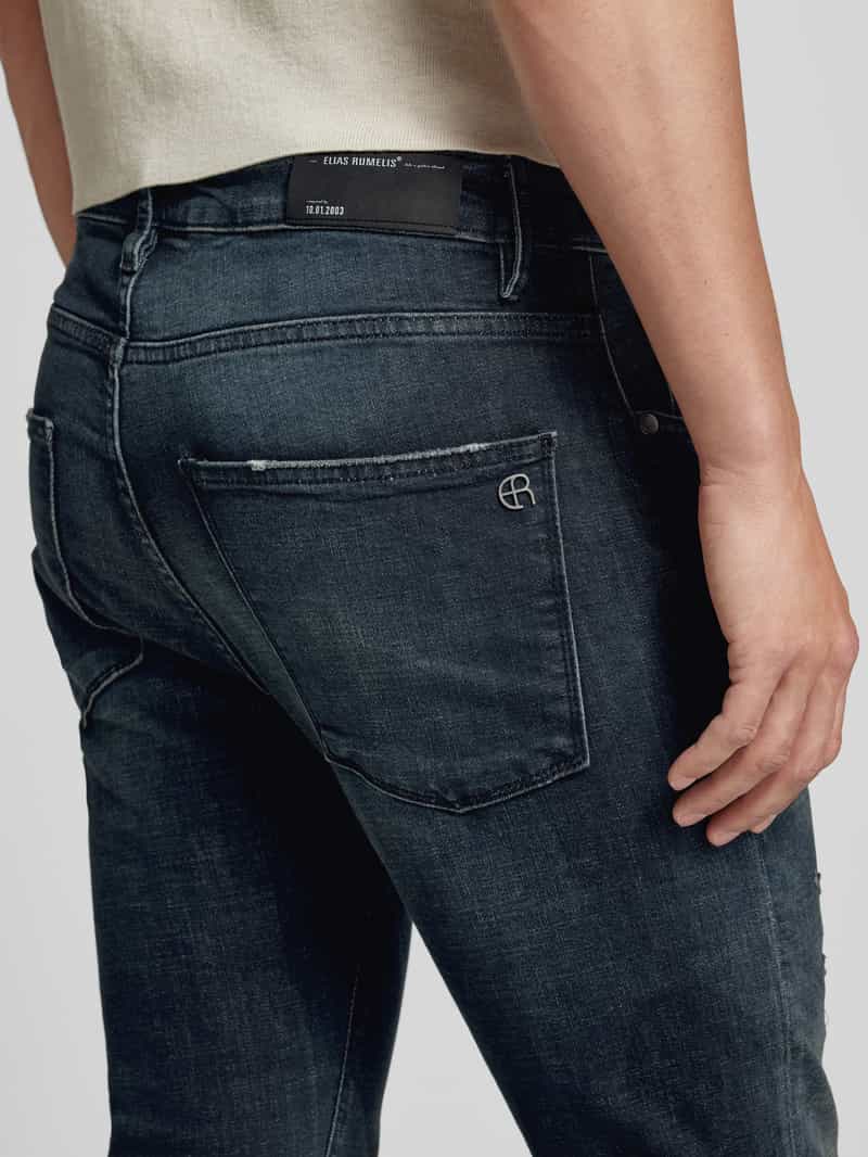ELIAS RUMELIS Tapered fit jeans in destroyed-look model 'Noel'