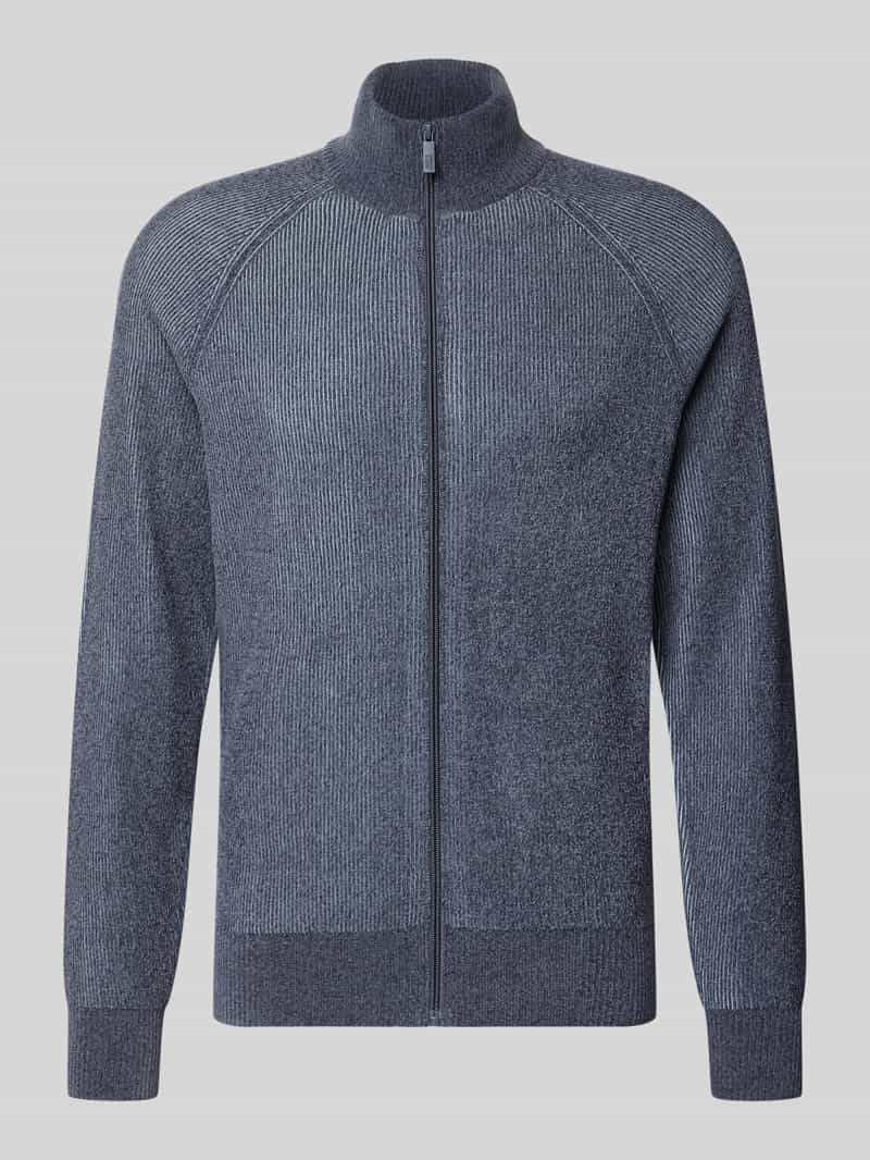 Jake*s Studio Men Regular fit gebreid jack met opstaande kraag