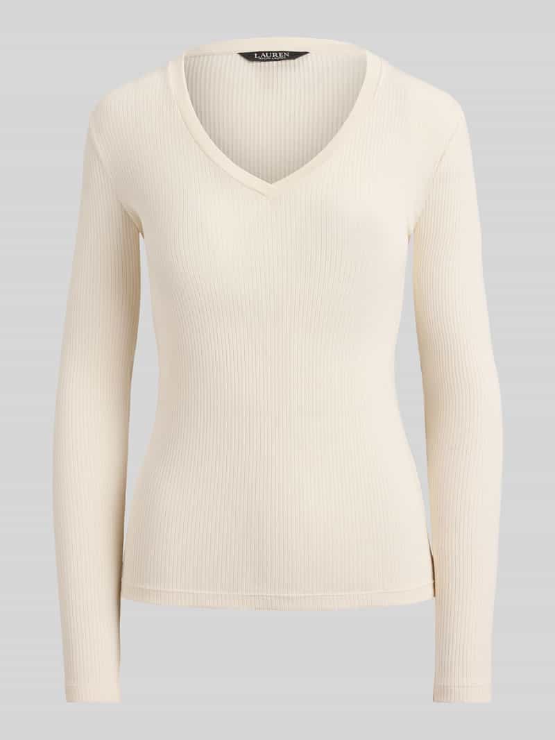 Lauren Ralph Lauren Slim fit shirt met lange mouwen van mix van katoen en modal