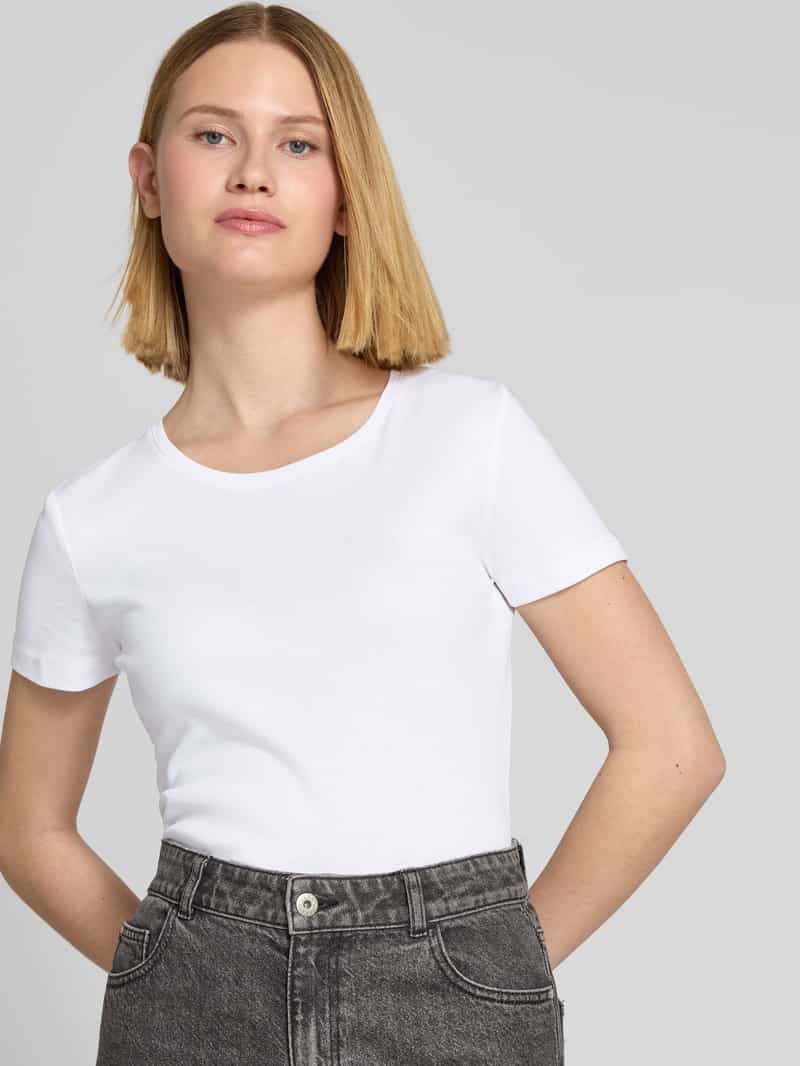 Christian Berg Woman T-shirt met geribde ronde hals
