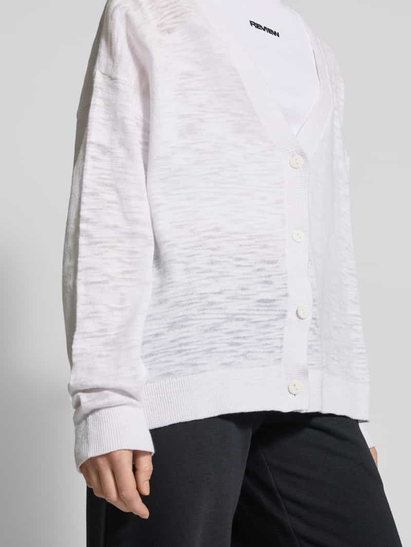 Review Oversized lange cardigan met extra brede schouders