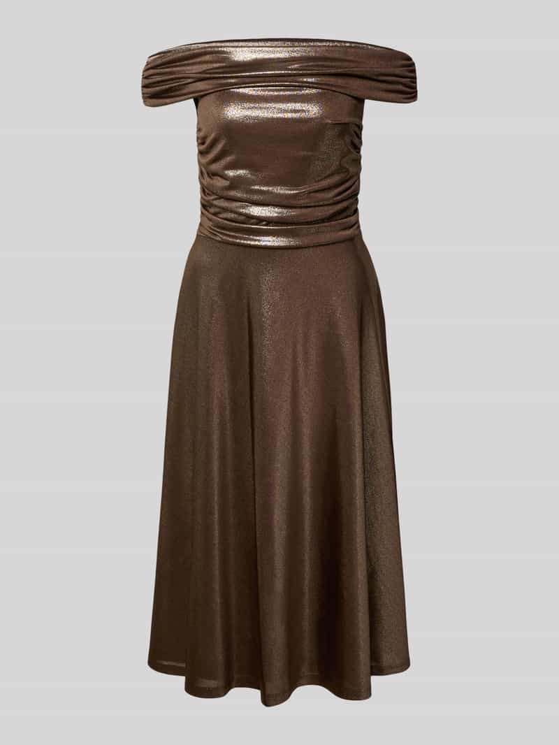 Lauren Ralph Lauren Knielange cocktailjurk met carmenhals model 'HELDAI'