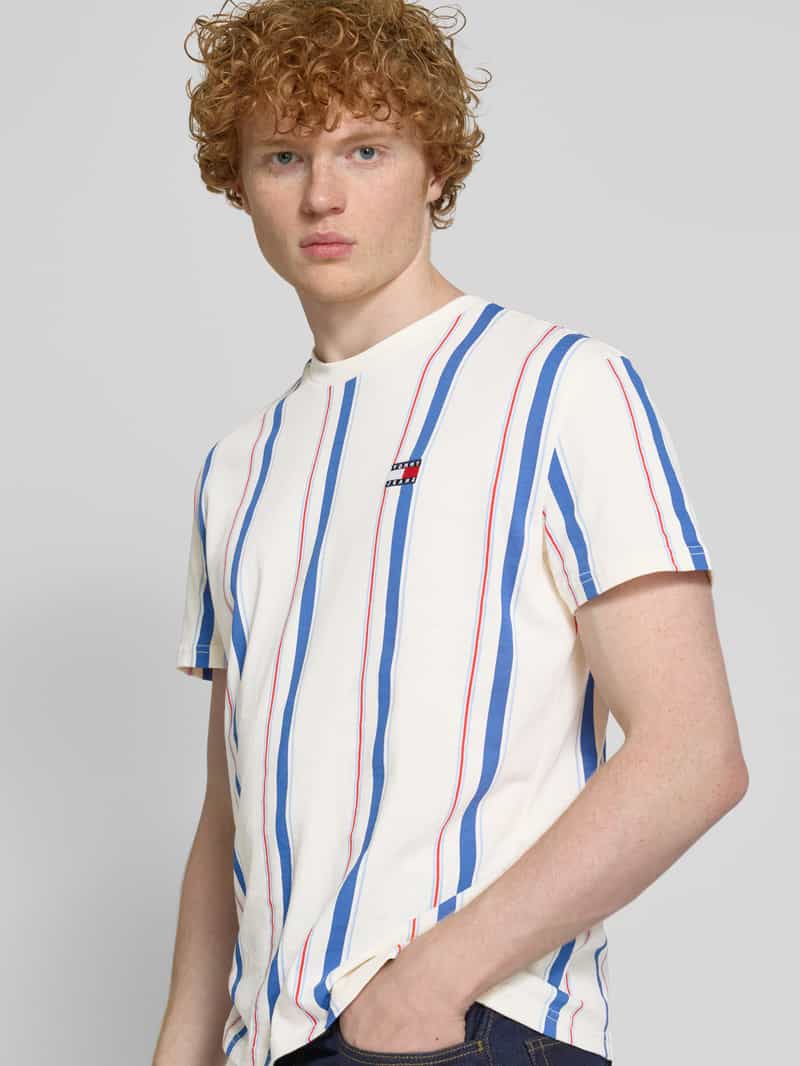 Tommy Jeans Regular fit T-shirt van puur katoen met labelstitching