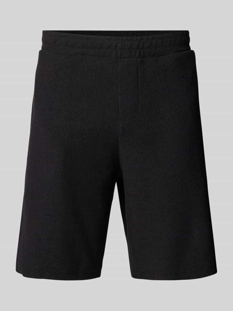 REVIEW Regular fit sweatshorts met structuurmotief