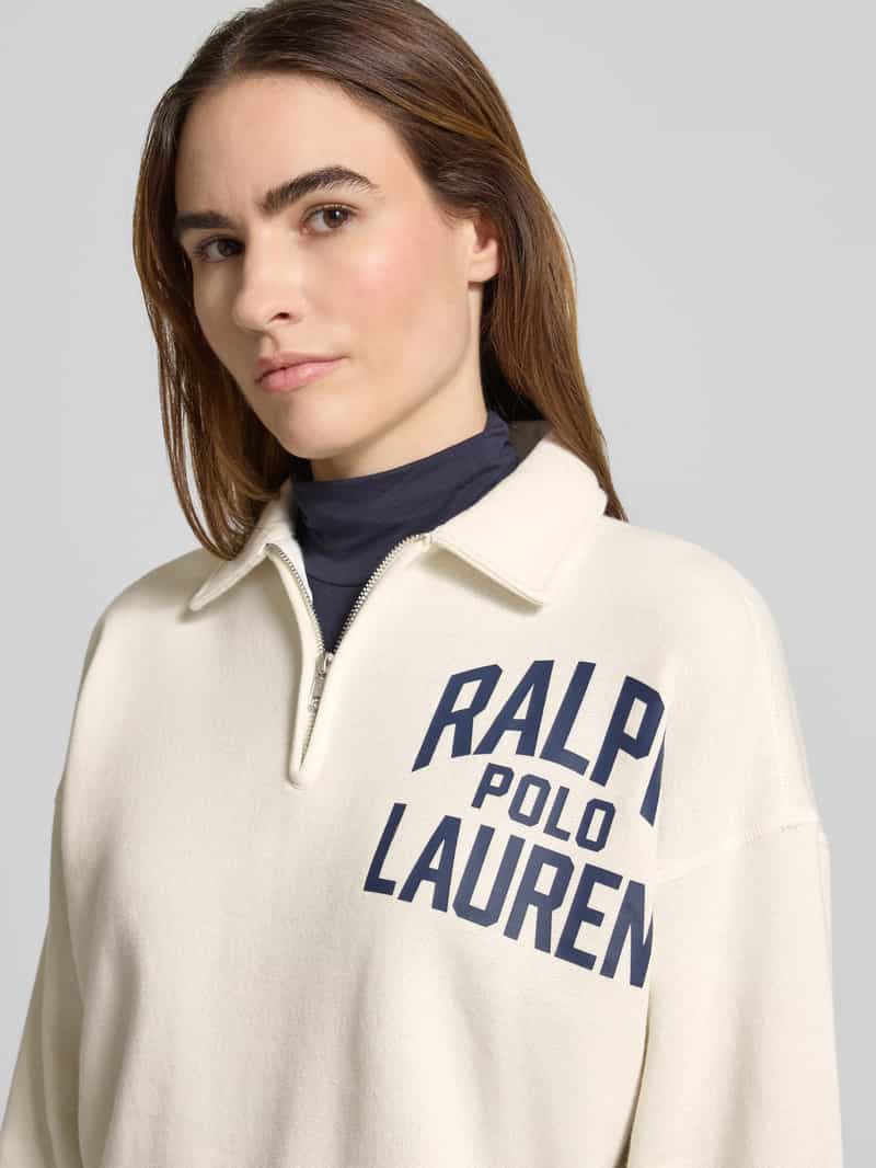 Polo Ralph Lauren Sweatshirt met labelprint en ritssluiting