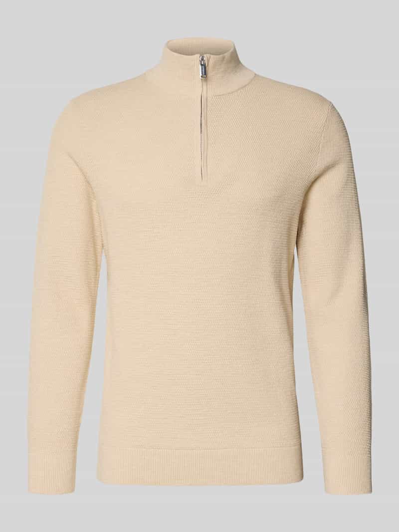 Profuomo Gebreide pullover met schipperskraag