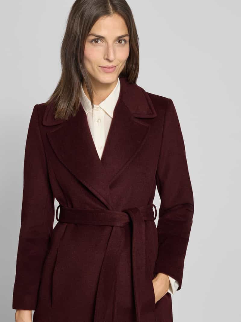 Lauren Ralph Lauren Lange jas met reverskraag en strikceintuur