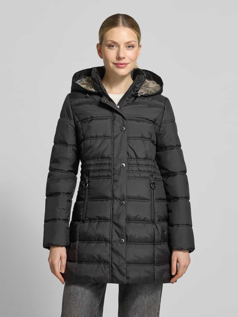 Betty Barclay Regular fit gewatteerde mantel met afneembare capuchon