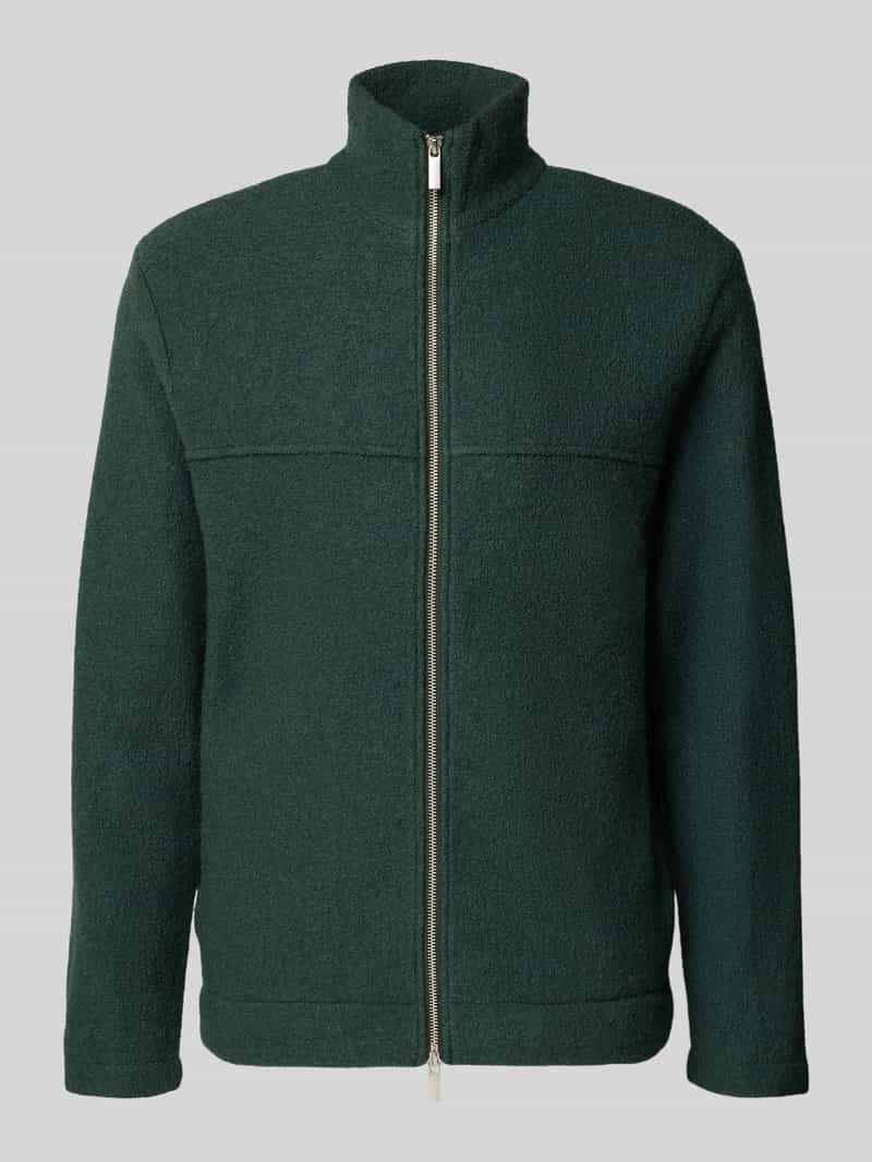 Selected Homme Regular fit cardigan van zuivere wollen bouclé model 'NEALY'