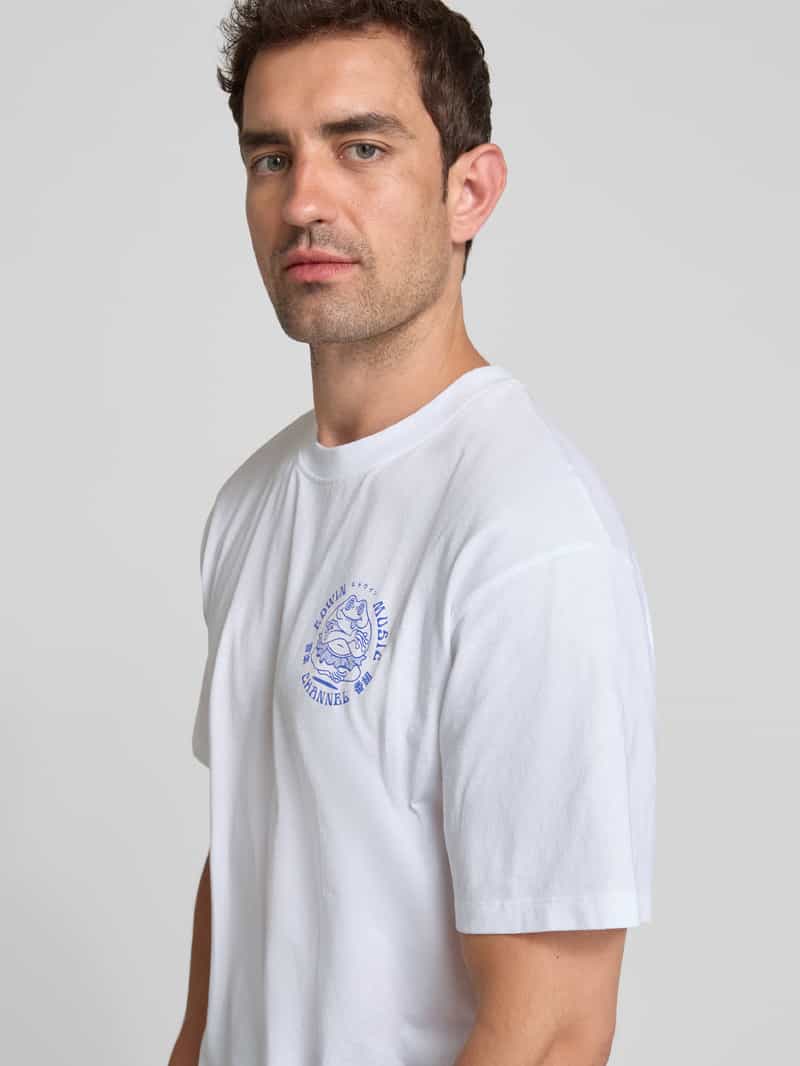 Edwin T-shirt met labelprint model ' MUSIC CHANNEL'