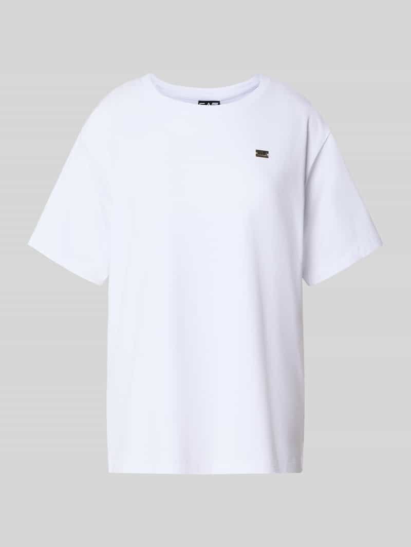 EA7 Emporio Armani Regular fit T-shirt van katoenmix met logo-applicatie