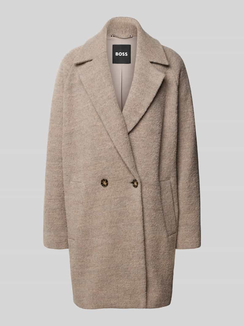 Boss Lange wollen jas met reverskraag model 'CALODINO2'