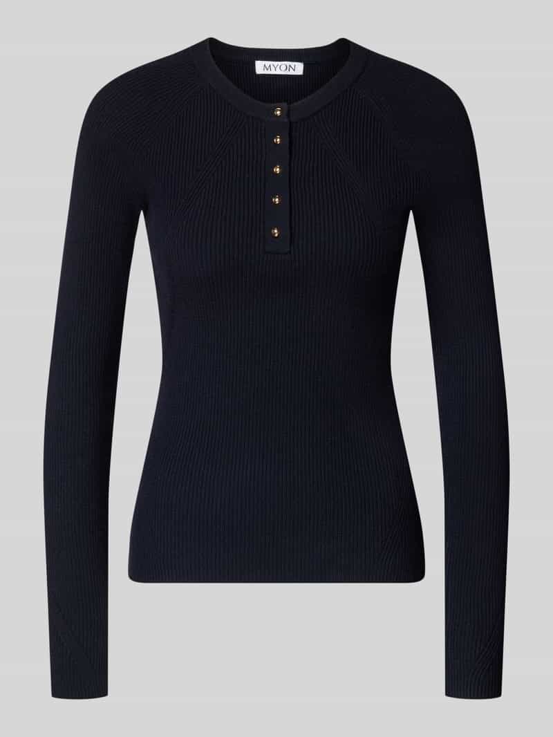Slim fit shirt met lange mouwen van tricotlook