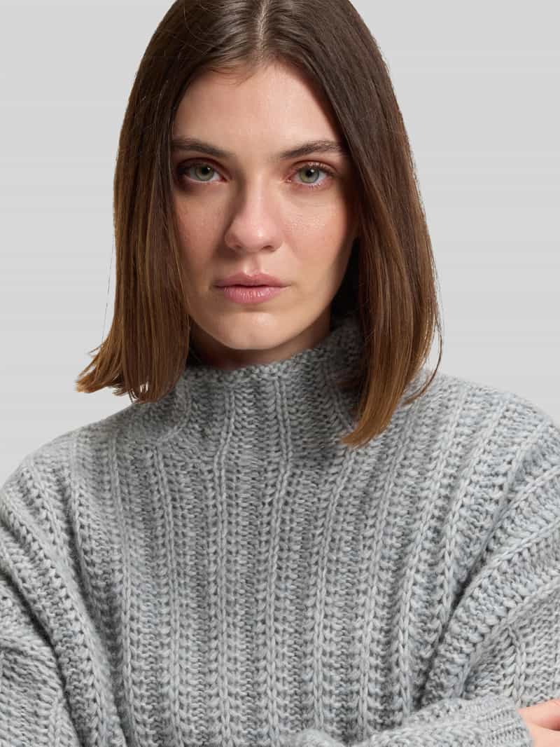 HUGO Relaxed fit gebreide pullover van katoenmix met wol model 'SAFINEYNY'