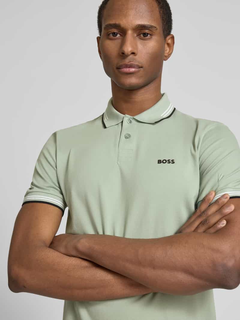 BOSS Green Poloshirt met labeldetail model 'Paul'