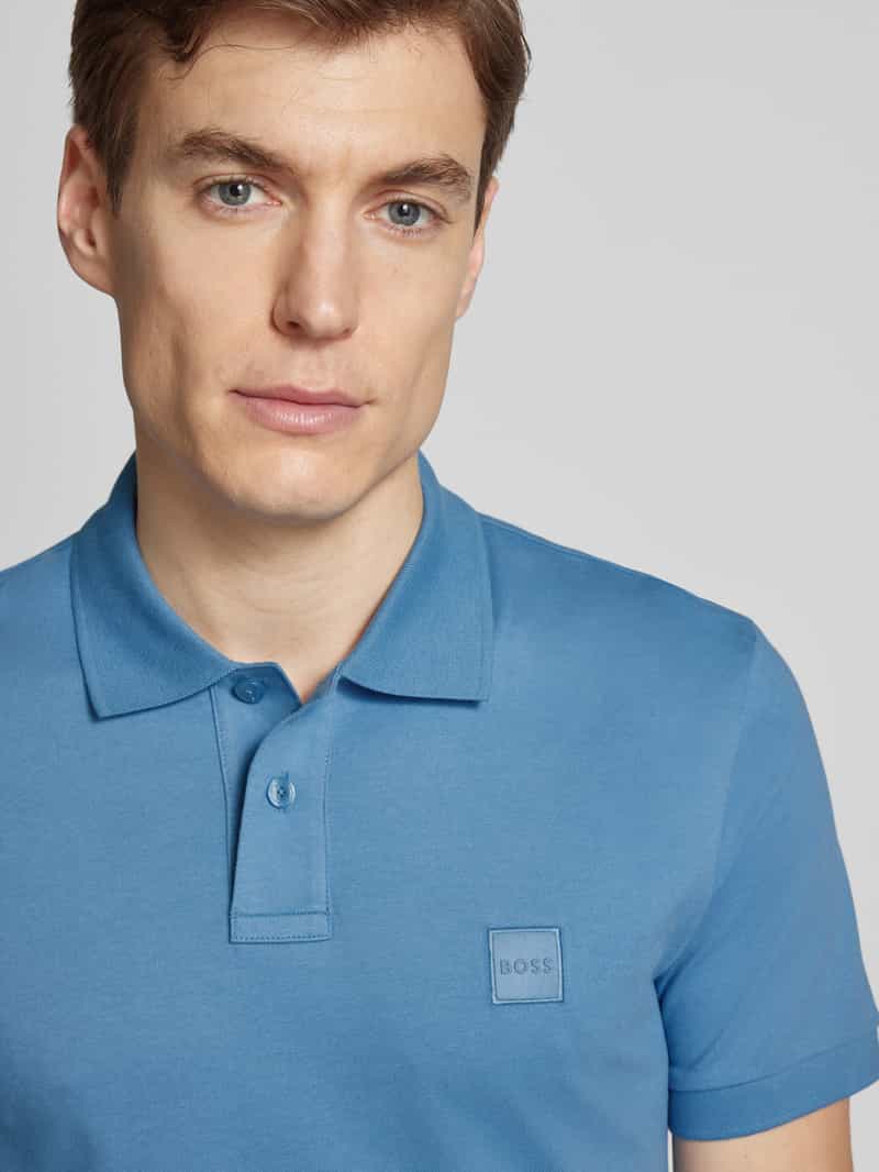 Boss Orange Slim fit poloshirt met labelbadge model 'Passenger'
