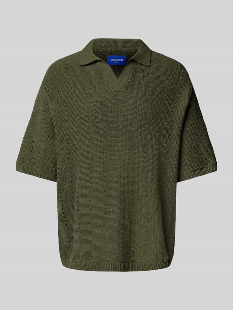 jack & jones Relaxed fit poloshirt met ajourpatroon model 'PAROS'