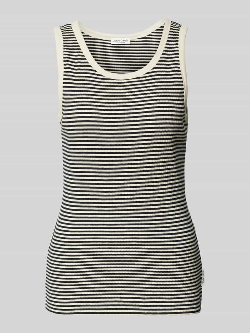 Marc O'Polo Slim fit top in een gestreepte katoenmix