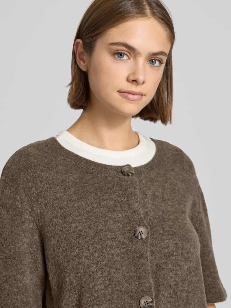 Pieces Regular fit gebreid jack met korte mouwen model 'JIKO'