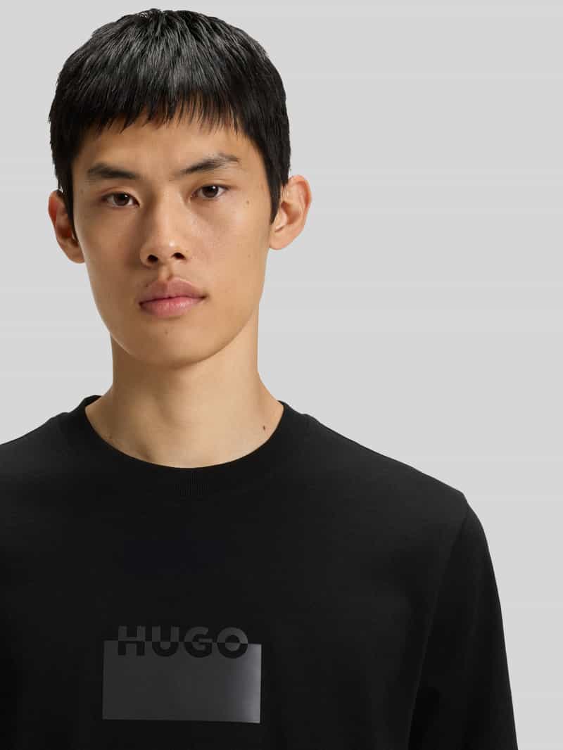HUGO Regular fit T-shirt van katoenen jersey model 'DELASTIO'