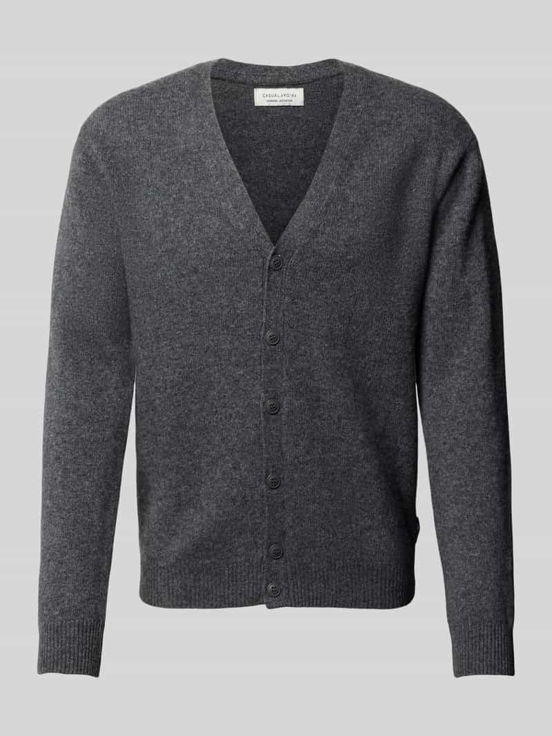 casual friday Gebreid jack met V-hals model 'KARL'