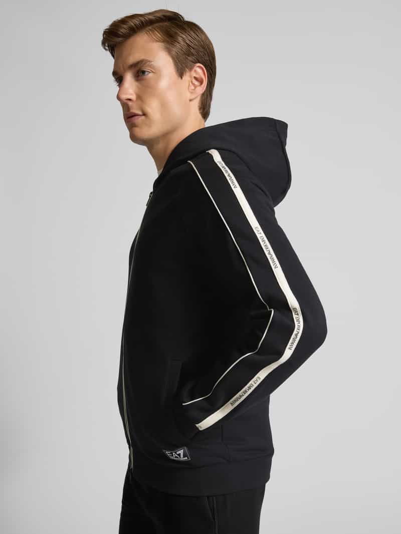 EA7 Emporio Armani Sweatjack met tweewegsritssluiting en steekzakken