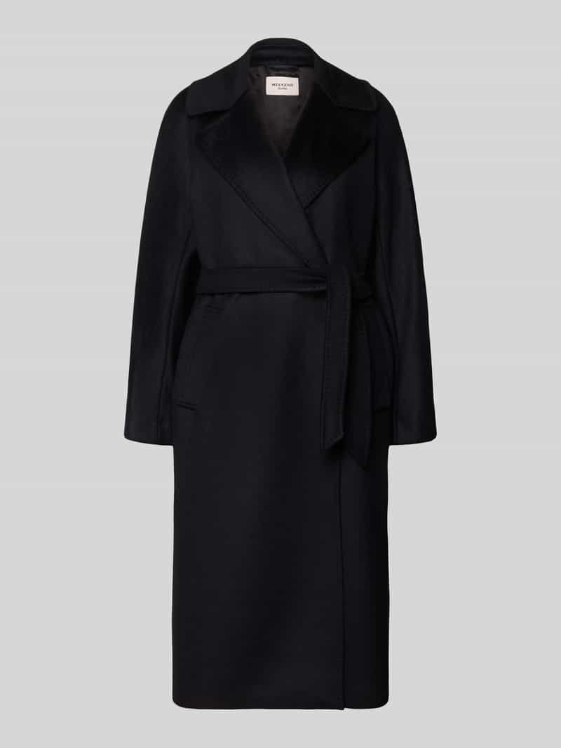 Weekend Max Mara lange wollen jas met strikceintuur model 'WKDRESINA'