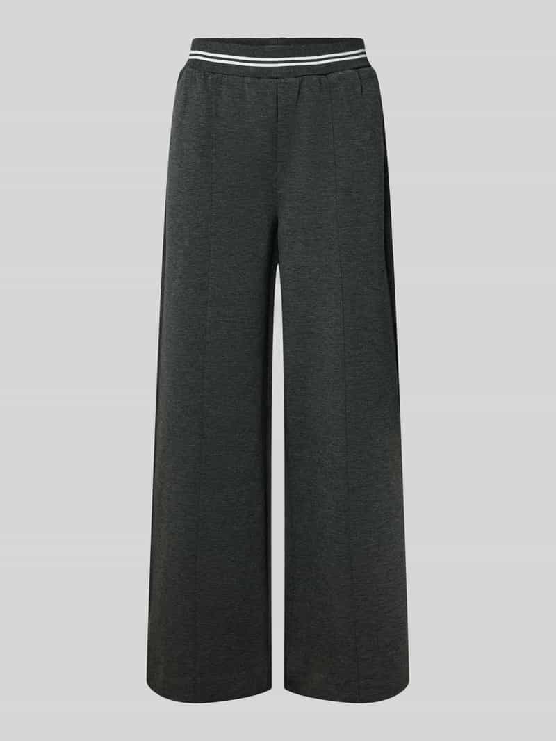 Ichi Wide leg stoffen broek met elastische band model 'KATE'