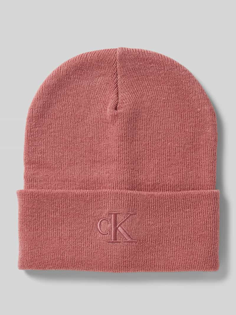 Calvin Klein Jeans Beanie met brede omslag en logostitching