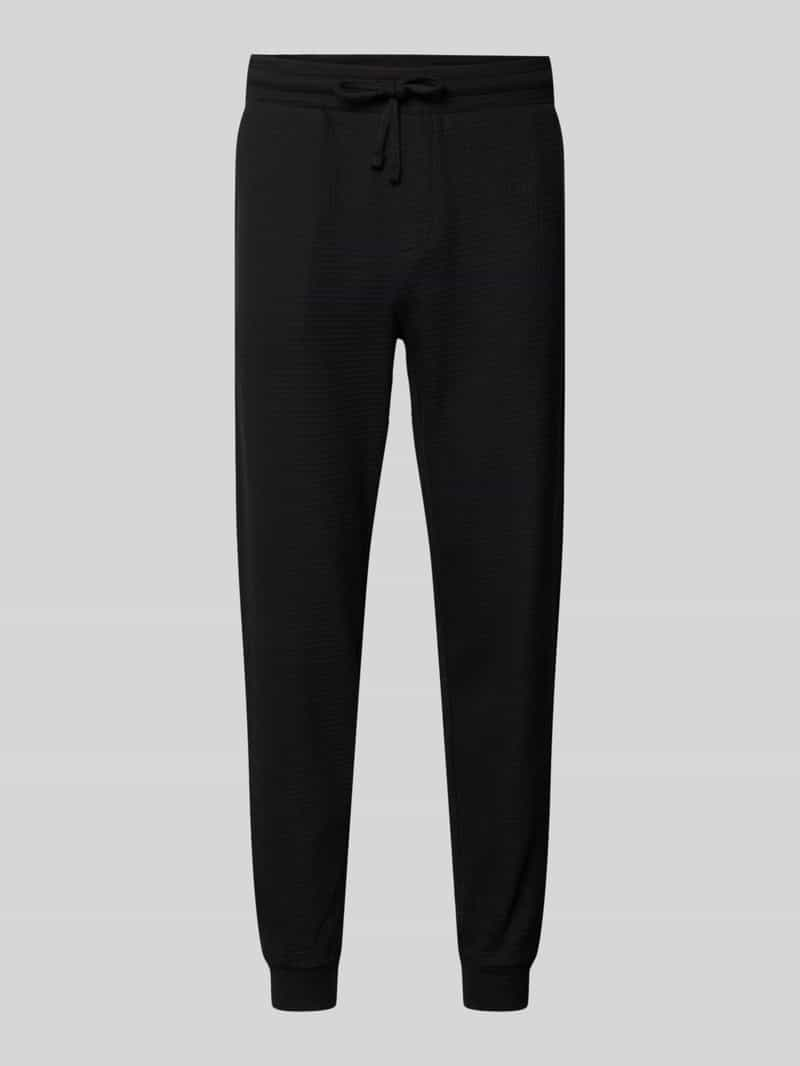 HUGO Relaxed fit sweatpants met structuurmotief, model 'Austin'