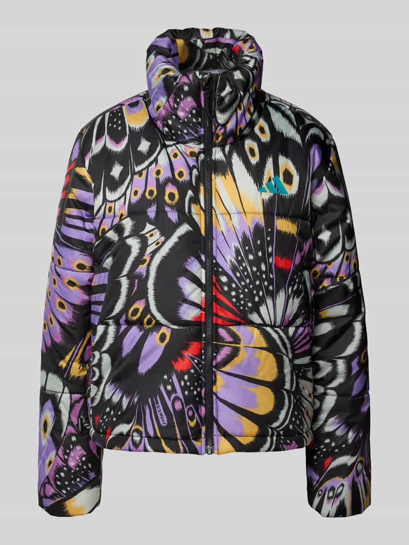 adidas Sportswear Gewatteerd jack met logoprint en ritssluiting