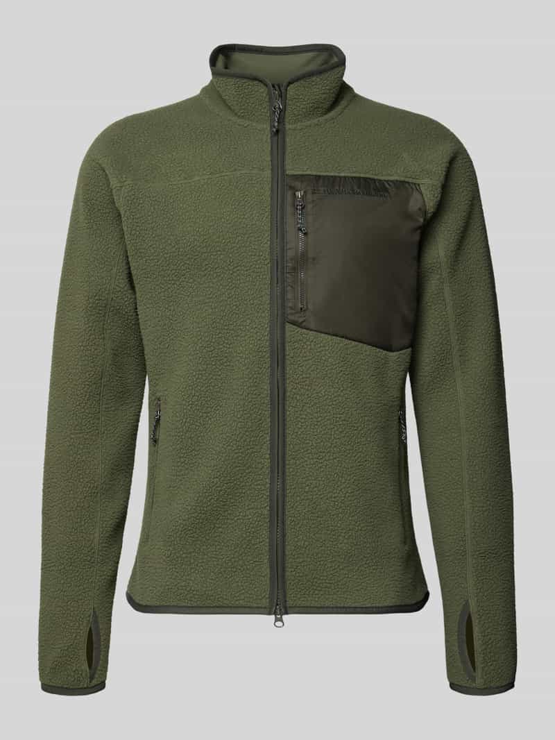 Peak Performance Regular fit fleecejack met logostitching model 'Pile'