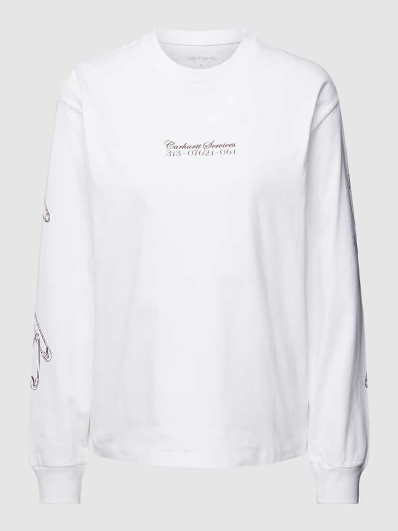 Carhartt Work In Progress Shirt met lange mouwen en motiefprint model 'SAFETY PIN'