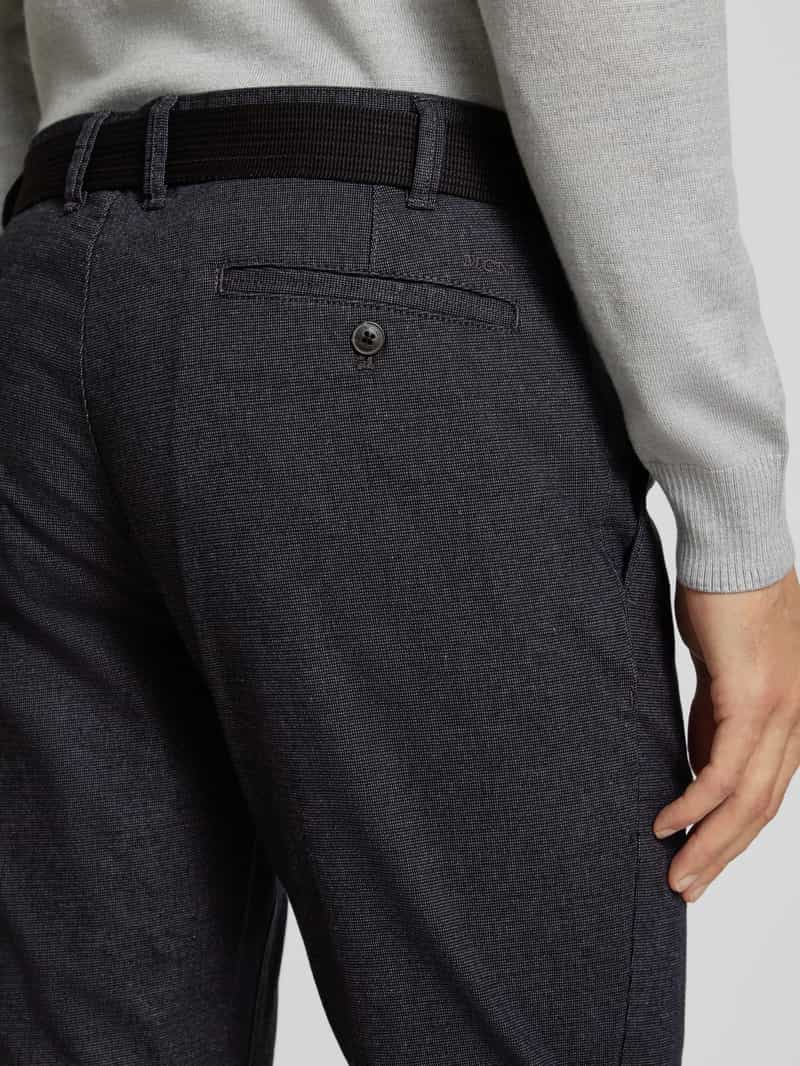 MCNEAL Slim fit stoffen broek met riem