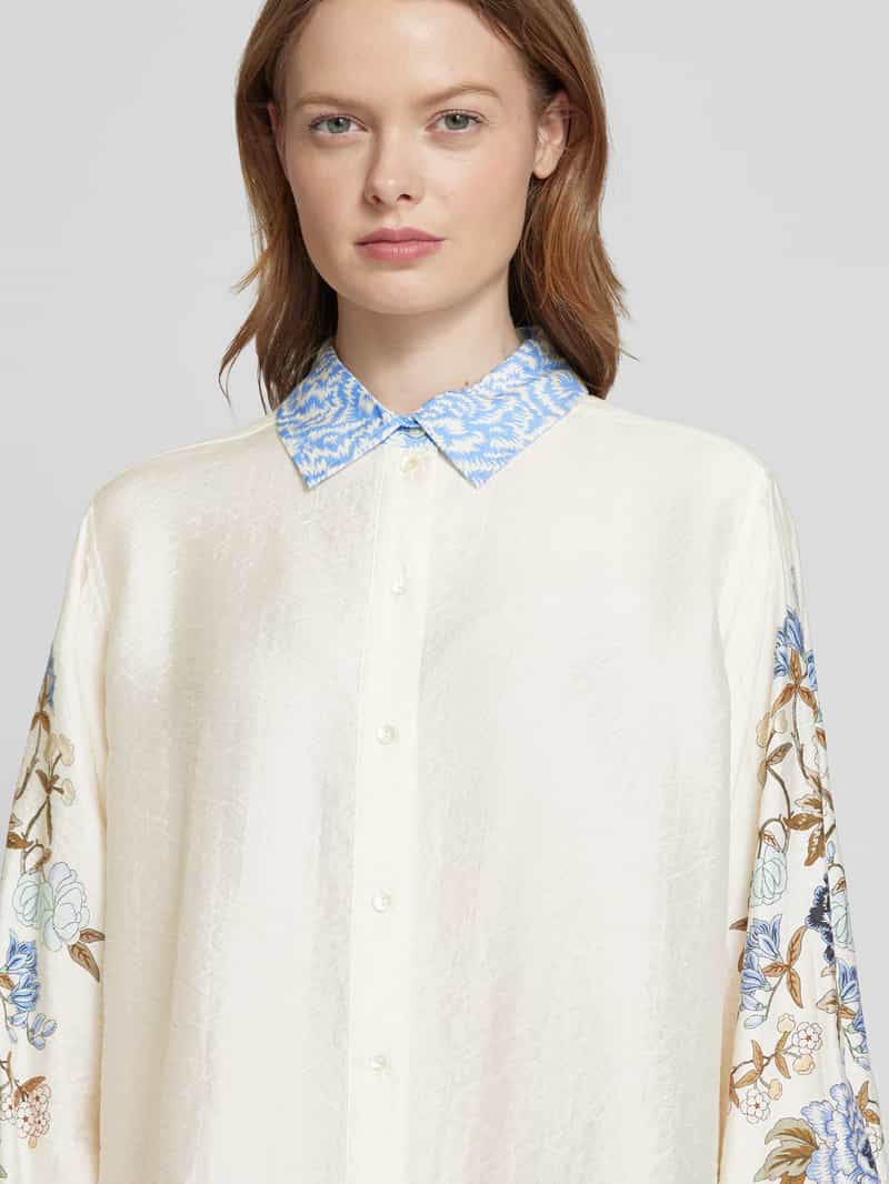 MOS MOSH Regular fit overhemdblouse in kreuklook model 'ABILA SAKU'
