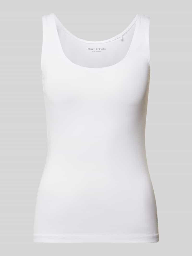 Marc O'Polo Tanktop Essentials met klein logo aan de zoom