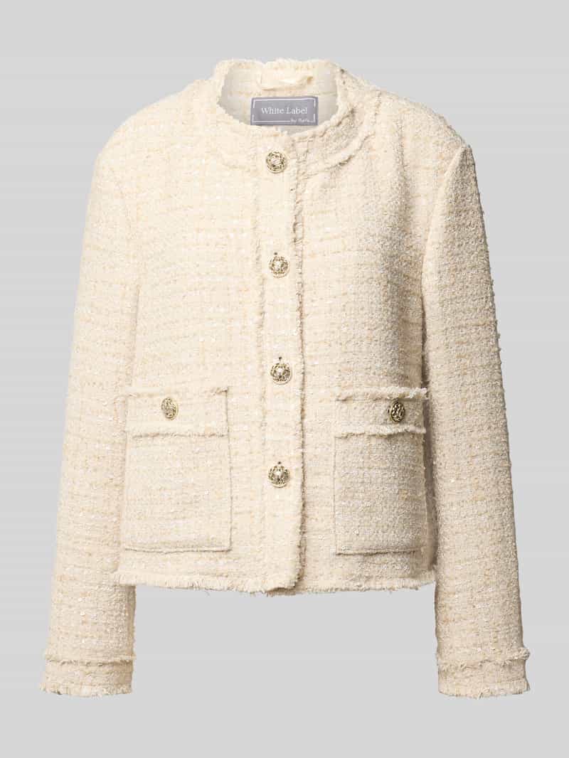 White Label Blazer in bouclélook met knoopsluiting