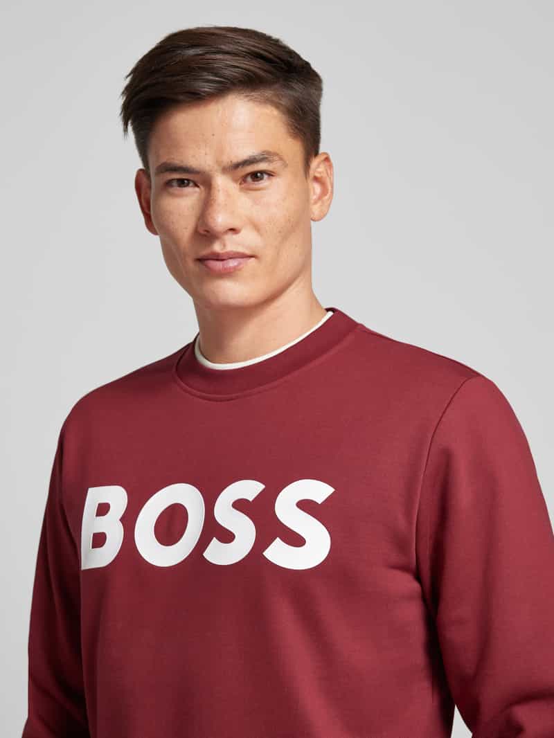 Boss Sweatshirt met labelprint model 'Soleri'